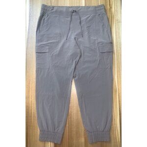 All In Motion Mens Brown Mid-Rise Stretch Woven Cargo Pants Pockets Size Medium